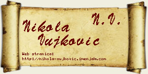 Nikola Vujković vizit kartica